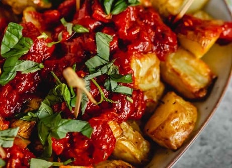 Patatas Bravas med hjemmelavet pesto