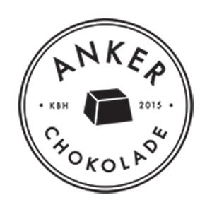 Anker Chokolade logo i sort og hvid