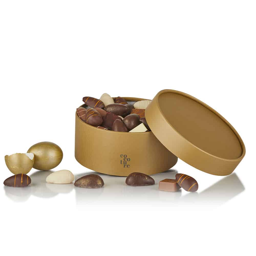 Cocoture Guld Hatteæske – Eksklusiv chokolade påskeæg