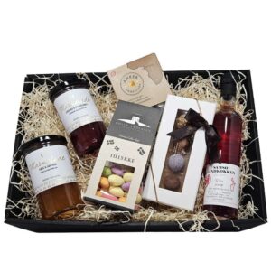 Luksus Tillykke – Gavekurv med Chokolade & Marmelade