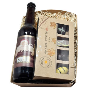 Gavekurv, Juleøl og luksus chokolade Gavekurv med juleøl og luksus chokolade – Klar til jul