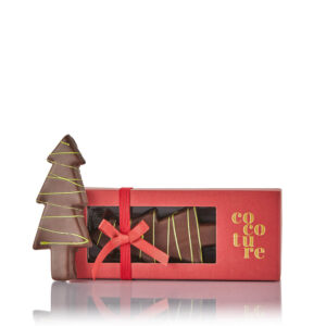 Chokolade Cocoture, marcipan juletræ m. mørk choko, 80g, rød