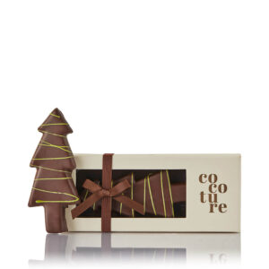 Chokolade Cocoture, marcipan juletræ m. mørk choko, 80g, hvid
